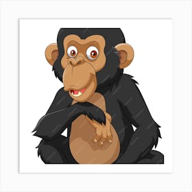 Cartoon Chimpanzee Art Print