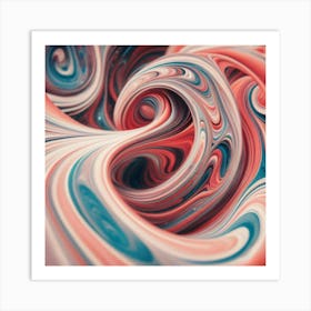 Close-up of colorful wave of tangled paint abstract art Art Print