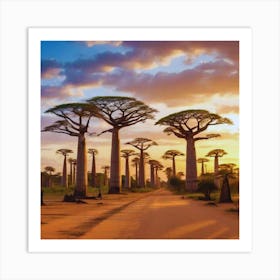 Baobab Trees landscape Art Print