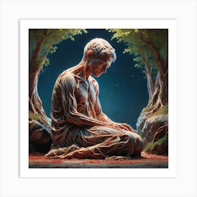 Man In The Woods 7 Art Print