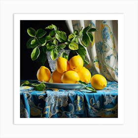 Lemons On A Table 1 Art Print
