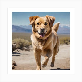 Golden Retriever Running Art Print