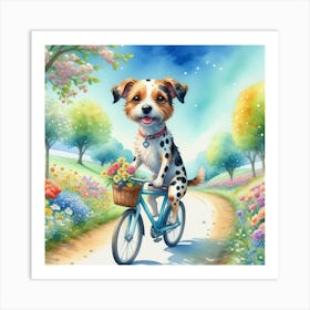 Dalmatian On A Bicycle Art Print