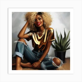 Afro Girl 78 Art Print