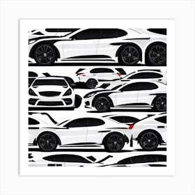 Black And White Cars 2 Art Print