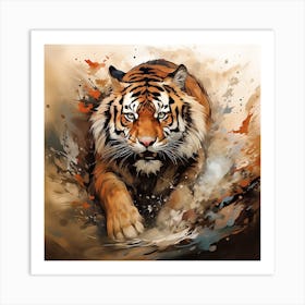 Tiger Running Art Print