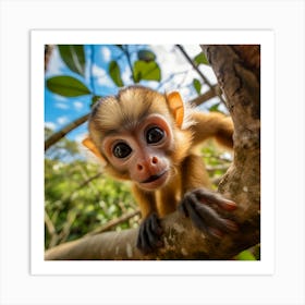 Monkey In A Tree Art Print