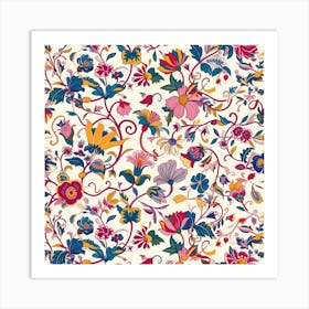 Sunny Meadow London Fabrics Floral Pattern 4 Art Print