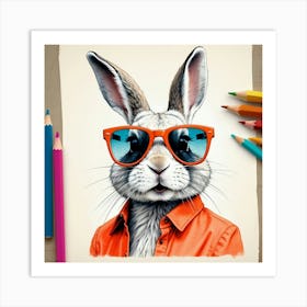 Rabbit In Sunglasses 13 Art Print