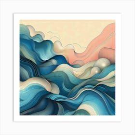 Abstract Wave Canvas Art Art Print