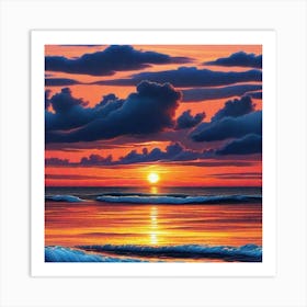 Sunset Over The Ocean 20 Art Print