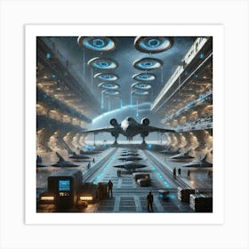 Lunar Horizon Hangar Deck Converted Art Print