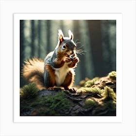 Squirrel In The Forest 214 Art Print