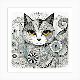 Misty Alley City Cat Art Print