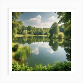 Pond In The Forest Art Print