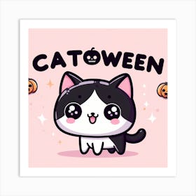 Cat Halloween design to spice up your life - cartoon, anime, kawaii, cute, catoween Art Print