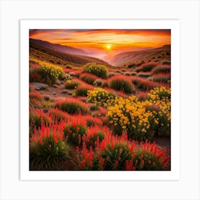 Sunset In The Desert Art Print