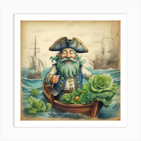 Pirate In A Boat 5 Art Print