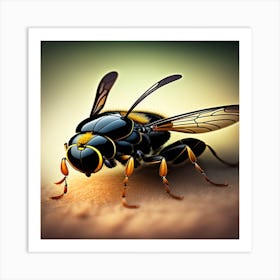 Beautiful bee sucking blood Art Print