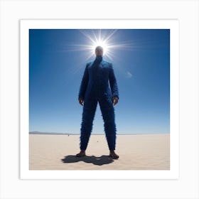 Blue Man In The Desert Art Print