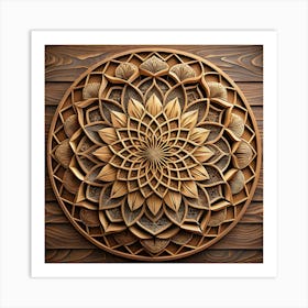 Wooden Mandala Art Print