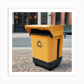 Yellow Trash Can Art Print