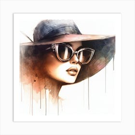 Watercolor Elegant Woman 02 Art Print