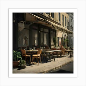 Cafe On The Street Art Print