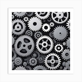 Gears Background 15 Art Print