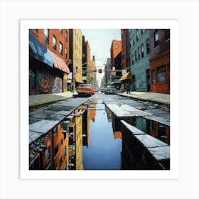 City In A Puddle Art Print