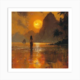 Sunset On The Beach 2 Art Print