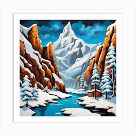 Winter Landscape Painting Art Print