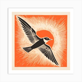 Retro Bird Lithograph Common Tern 2 Art Print