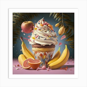 Create graphic design love cupcake illustration design 3 Art Print