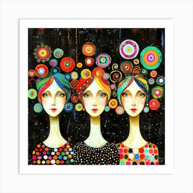 Belles Filles - Girls Trois Art Print