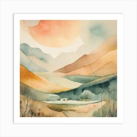 Sunset In The Mountains Art Print