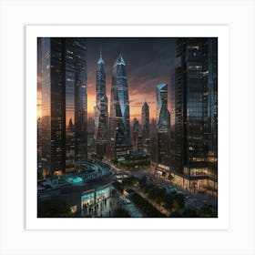 Futuristic Cityscape 49 Art Print