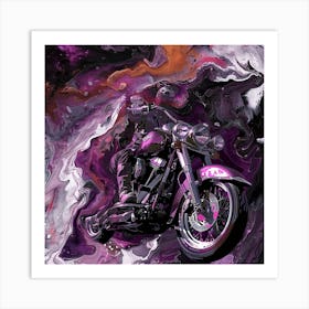 Purple Motorcycle 1 Art Print