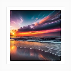 Sunset On The Beach 906 Art Print