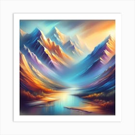 Mountain Landscape Painting 7 Art Print