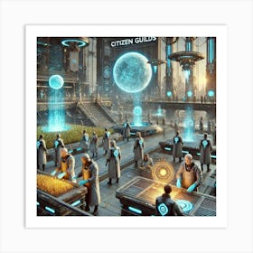 A Science Fiction Depiction Of The Citizen Guilds, 1 Art Print