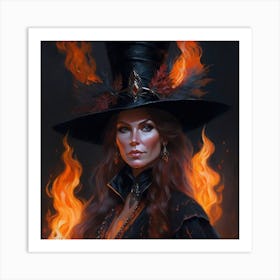 Witch On Fire 2 Art Print