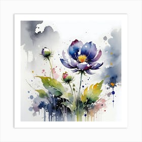 Watercolor Flowers 1 Art Print