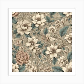 Floral Wallpaper 12 Art Print