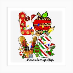 Love Apple Pencil Speech Therapist Life Christmas Gifts 1 Art Print