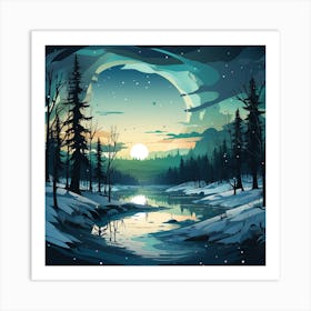 Winter Landscape for Christmas 3 Art Print