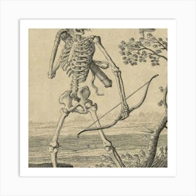 Skeleton With Bow And Arrow Art Print