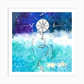 Compass And Anchor 2 Art Print