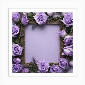 Purple Roses Frame 4 Art Print