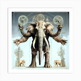 Amazing Paper cutting art works of Elegance elephant Art Print